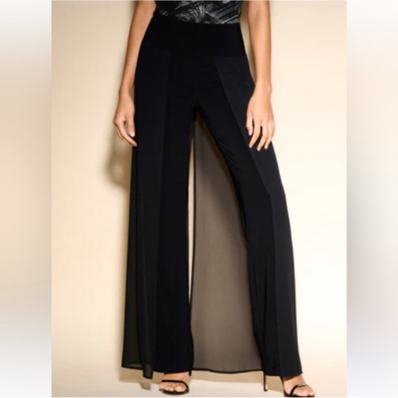 Joseph Ribkoff Pants - JOSEPH RIBKOFF PALAZZO Chiffon Overlay Wide Leg Pants